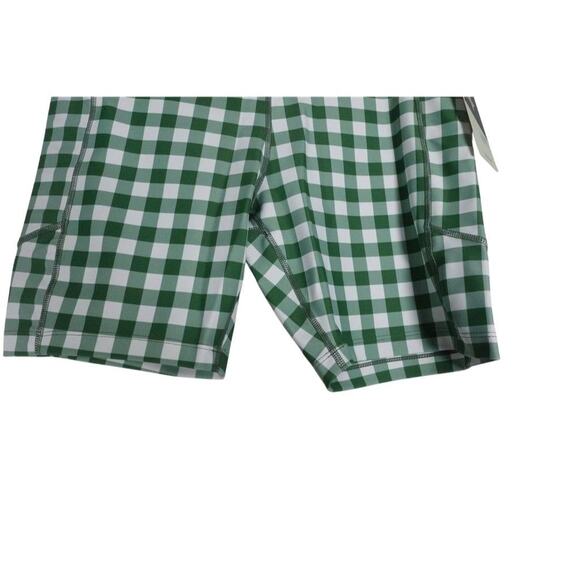 New Tuckernuck Women's Green Gingham Biker Shorts Size S Activewear 1868-22 - Picture 3 of 7
